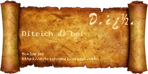 Ditrich Ábel névjegykártya